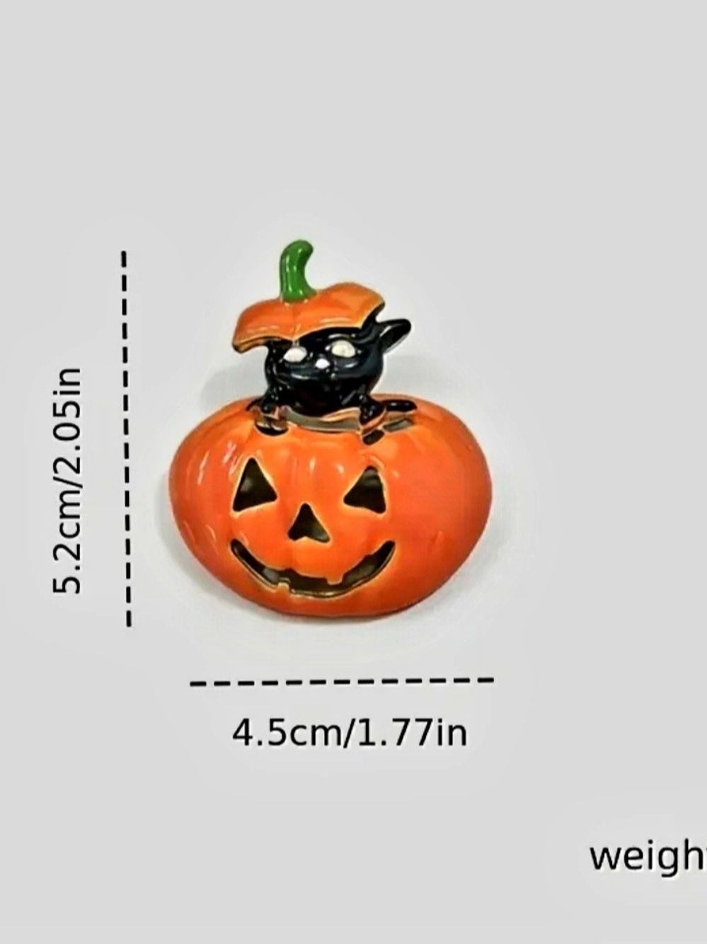 Halloween Pumpkin Cat Enamel Brooch - Picture 3 of 4